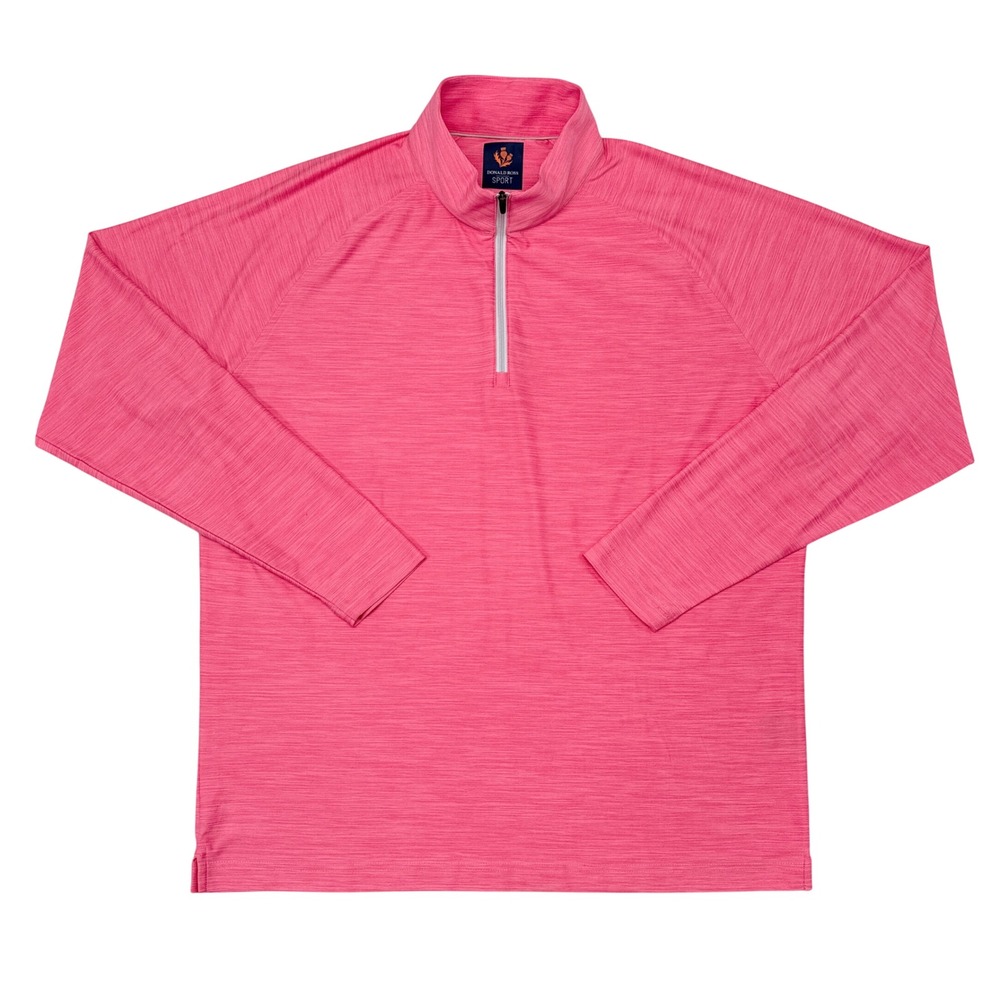 Donald Ross Sport Golf Sweater Mens Size Medium Pink 1/4 Zip Pullover Stretch